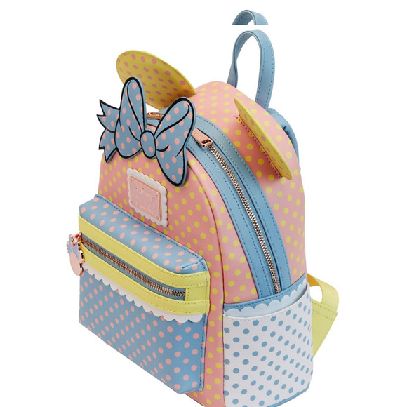 Loungefly Disney Minnie Mouse Pastel Polka Dot Figural Mini Backpack New in Wrap - Picture 3 of 5